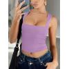 image:imageREORIA Butsmooth Womens Square Neck Going Out Crop Tops Double Lined Cute Basic Tank Tops 2026 ClothesLight Purple