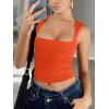 image:imageREORIA Butsmooth Womens Square Neck Going Out Crop Tops Double Lined Cute Basic Tank Tops 2026 ClothesOrange