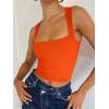 image:imageREORIA Butsmooth Womens Square Neck Going Out Crop Tops Double Lined Cute Basic Tank Tops 2026 ClothesOrange