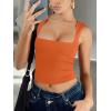 image:imageREORIA Butsmooth Womens Square Neck Going Out Crop Tops Double Lined Cute Basic Tank Tops 2026 ClothesOrange Popsicle