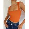 image:imageREORIA Butsmooth Womens Square Neck Going Out Crop Tops Double Lined Cute Basic Tank Tops 2026 ClothesOrange Popsicle