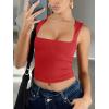 image:imageREORIA Butsmooth Womens Square Neck Going Out Crop Tops Double Lined Cute Basic Tank Tops 2026 ClothesRed