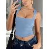 image:imageREORIA Butsmooth Womens Square Neck Going Out Crop Tops Double Lined Cute Basic Tank Tops 2026 ClothesSky Blue