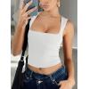 image:imageREORIA Butsmooth Womens Square Neck Going Out Crop Tops Double Lined Cute Basic Tank Tops 2026 ClothesWhite