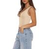image:imageREORIA Womens Sexy Plunge Deep V Neck Sleeveless V Backless Tank Top Workout Yoga Crop TopsApricot