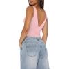 image:imageREORIA Womens Sexy Plunge Deep V Neck Sleeveless V Backless Tank Top Workout Yoga Crop TopsBlush