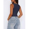 image:imageREORIA Butsmooth Womens Sexy Sleeveless Square Neck Double Lined Basic Bodysuit Tank TopsBaritone Blue