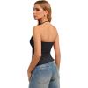 image:imageREORIA Womens Adjustable Halter Double Lined Tank Top Backless Sexy Going Out Y2K Slim Fit Side Split Camisole Crop TopBlack