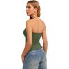 image:imageREORIA Womens Adjustable Halter Double Lined Tank Top Backless Sexy Going Out Y2K Slim Fit Side Split Camisole Crop TopDark Green
