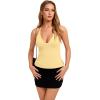 image:imageREORIA Womens Adjustable Halter Double Lined Tank Top Backless Sexy Going Out Y2K Slim Fit Side Split Camisole Crop TopPopcorn