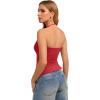 image:imageREORIA Womens Adjustable Halter Double Lined Tank Top Backless Sexy Going Out Y2K Slim Fit Side Split Camisole Crop TopRuby
