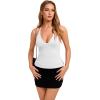 image:imageREORIA Womens Adjustable Halter Double Lined Tank Top Backless Sexy Going Out Y2K Slim Fit Side Split Camisole Crop TopWhite