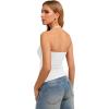 image:imageREORIA Womens Adjustable Halter Double Lined Tank Top Backless Sexy Going Out Y2K Slim Fit Side Split Camisole Crop TopWhite