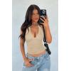 image:imageREORIA Womens Halter Tank Tops Double Lined Basic Cami Shirts Sexy Backless Y2K Trendy Going Out TopsBeige