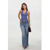 image:imageREORIA Womens Halter Tank Tops Double Lined Basic Cami Shirts Sexy Backless Y2K Trendy Going Out TopsBlue