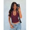 image:imageREORIA Womens Halter Tank Tops Double Lined Basic Cami Shirts Sexy Backless Y2K Trendy Going Out TopsBurgundy