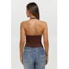 image:imageREORIA Womens Halter Tank Tops Double Lined Basic Cami Shirts Sexy Backless Y2K Trendy Going Out TopsChocolate