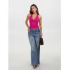 image:imageREORIA Womens Halter Tank Tops Double Lined Basic Cami Shirts Sexy Backless Y2K Trendy Going Out TopsHot Pink