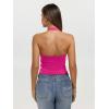 image:imageREORIA Womens Halter Tank Tops Double Lined Basic Cami Shirts Sexy Backless Y2K Trendy Going Out TopsHot Pink