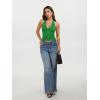 image:imageREORIA Womens Halter Tank Tops Double Lined Basic Cami Shirts Sexy Backless Y2K Trendy Going Out TopsKerry Green