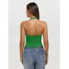 image:imageREORIA Womens Halter Tank Tops Double Lined Basic Cami Shirts Sexy Backless Y2K Trendy Going Out TopsKerry Green