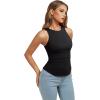 image:imageREORIA Womens High Neck Sleeveless Tank Tops Racerback Double Lined Basic Tops Summer Fitted Going Out TopsBlack Onyx