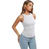 image:imageREORIA Womens High Neck Sleeveless Tank Tops Racerback Double Lined Basic Tops Summer Fitted Going Out TopsBrilliant White