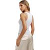 image:imageREORIA Womens High Neck Sleeveless Tank Tops Racerback Double Lined Basic Tops Summer Fitted Going Out TopsBrilliant White