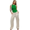 image:imageREORIA Womens High Neck Sleeveless Tank Tops Racerback Double Lined Basic Tops Summer Fitted Going Out TopsKelly Green