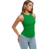 image:imageREORIA Womens High Neck Sleeveless Tank Tops Racerback Double Lined Basic Tops Summer Fitted Going Out TopsKelly Green