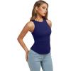 image:imageREORIA Womens High Neck Sleeveless Tank Tops Racerback Double Lined Basic Tops Summer Fitted Going Out TopsNavy Blue