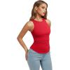 image:imageREORIA Womens High Neck Sleeveless Tank Tops Racerback Double Lined Basic Tops Summer Fitted Going Out TopsRuby