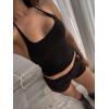 image:imageREORIA Womens Sexy Halter Backless Tank Tops Basic Double Lined Camisole Crop Tops Y2K Trendy Sleeveless Shirts Going Out TopJet Black