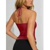 image:imageREORIA Womens Sexy Halter Backless Tank Tops Basic Double Lined Camisole Crop Tops Y2K Trendy Sleeveless Shirts Going Out TopRuby