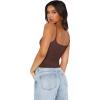 image:imageREORIA Womens Sexy Square Neck Tank Tops Adjustable Cami Shirts Summer Basic Double Lined Y2K Trendy Going Out TopsCoffee