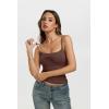 image:imageREORIA Womens Sexy Square Neck Tank Tops Adjustable Cami Shirts Summer Basic Double Lined Y2K Trendy Going Out TopsCoffee