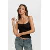 image:imageREORIA Womens Sexy Square Neck Tank Tops Adjustable Cami Shirts Summer Basic Double Lined Y2K Trendy Going Out TopsJet Black