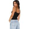 image:imageREORIA Womens Sexy Square Neck Tank Tops Adjustable Cami Shirts Summer Basic Double Lined Y2K Trendy Going Out TopsJet Black