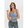 image:imageREORIA Womens Sexy Square Neck Tank Tops Adjustable Cami Shirts Summer Basic Double Lined Y2K Trendy Going Out TopsLight Blue