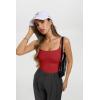 image:imageREORIA Womens Sexy Square Neck Tank Tops Adjustable Cami Shirts Summer Basic Double Lined Y2K Trendy Going Out TopsRed