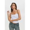 image:imageREORIA Womens Sexy Square Neck Tank Tops Adjustable Cami Shirts Summer Basic Double Lined Y2K Trendy Going Out TopsWhite