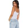 image:imageREORIA Womens Sexy Square Neck Tank Tops Adjustable Cami Shirts Summer Basic Double Lined Y2K Trendy Going Out TopsWhite