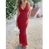 image:imageREORIA Womens Summer V Neck Sleeveless Wedding Guest Maxi Dress Sexy Mesh Bodycon Long DressesEmboldened