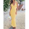 image:imageREORIA Womens Summer V Neck Sleeveless Wedding Guest Maxi Dress Sexy Mesh Bodycon Long DressesPopcorn
