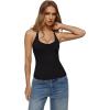 image:imageREORIA Womens Backless Ribbed Halter Tops for 2026 Slim Fitted Camisole Basic ShirtsBlack