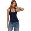 image:imageREORIA Womens Backless Ribbed Halter Tops for 2026 Slim Fitted Camisole Basic ShirtsDark Blue