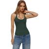 image:imageREORIA Womens Backless Ribbed Halter Tops for 2026 Slim Fitted Camisole Basic ShirtsDark Green
