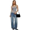image:imageREORIA Womens Backless Ribbed Halter Tops for 2026 Slim Fitted Camisole Basic ShirtsGrey