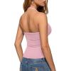 image:imageREORIA Womens Backless Ribbed Halter Tops for 2026 Slim Fitted Camisole Basic ShirtsPink
