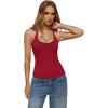 image:imageREORIA Womens Backless Ribbed Halter Tops for 2026 Slim Fitted Camisole Basic ShirtsRed